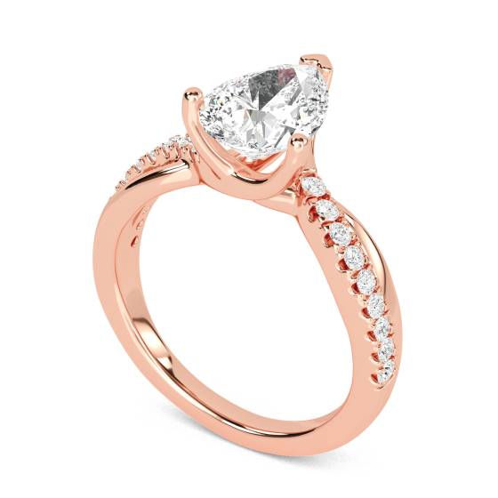 Infinity Pear & Round Diamond Engagement Ring