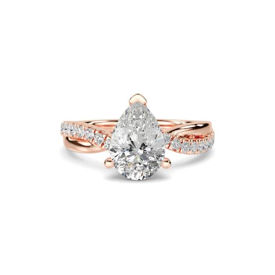 Infinity Pear & Round Diamond Engagement Ring