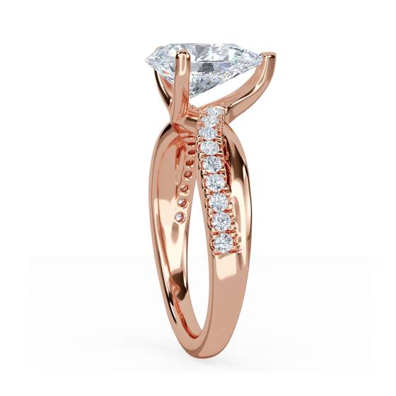Infinity Pear & Round Diamond Engagement Ring