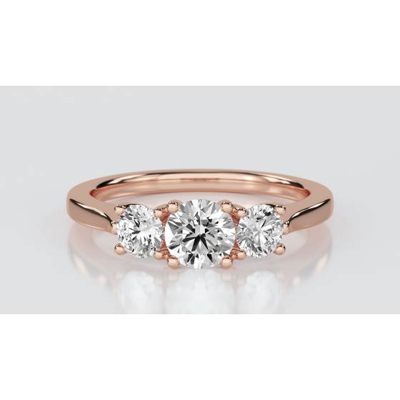 Modern Round Diamond Trilogy Ring
