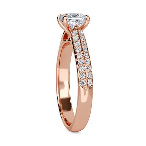Petite Princess Diamond Shoulder Set Ring
