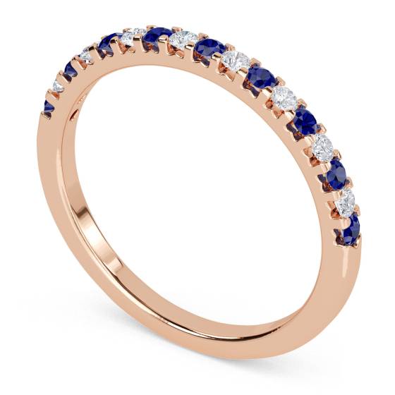 2.5mm Blue Sapphire And Diamond Eternity Ring