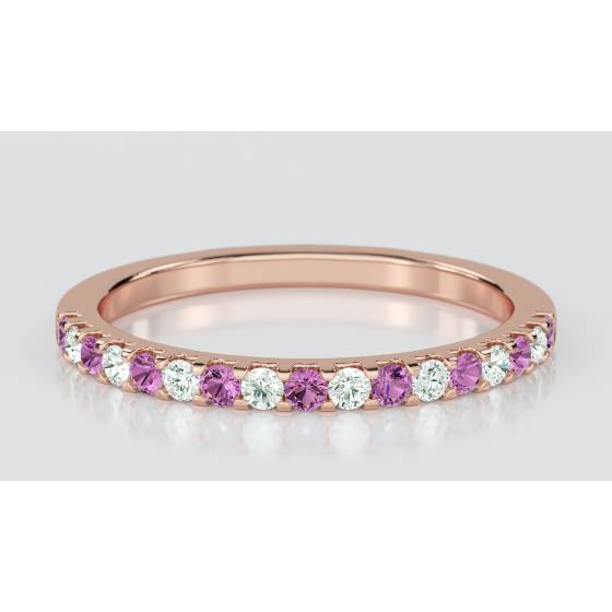 2.5mm Pink Sapphire And Diamond Eternity Ring