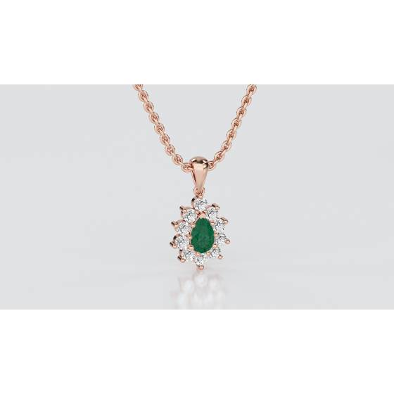Emerald and Diamond Pendant