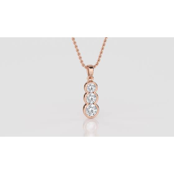 Elegant Round Diamond Trilogy Pendant