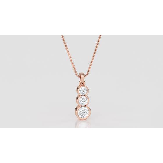 Elegant Round Diamond Trilogy Pendant