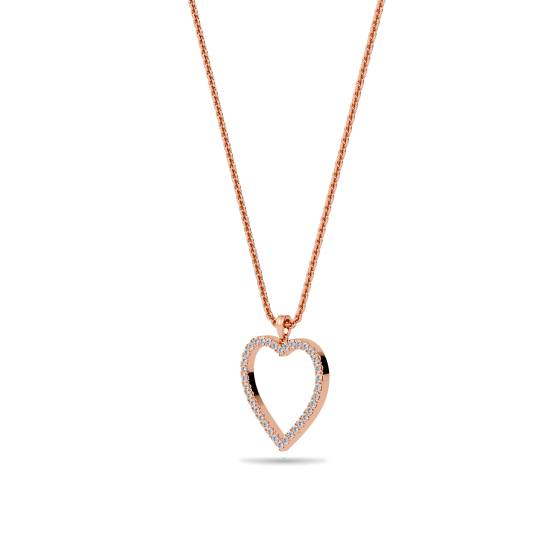 Classic Round Diamond Heart Pendant