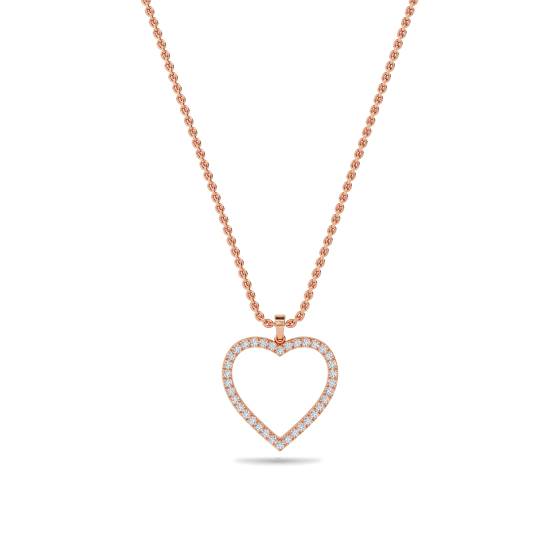 Classic Round Diamond Heart Pendant