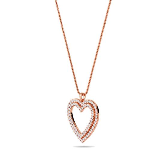 Classic Round Diamond Heart Pendant