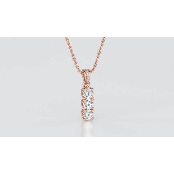 Elegant Round Diamond Trilogy Pendant