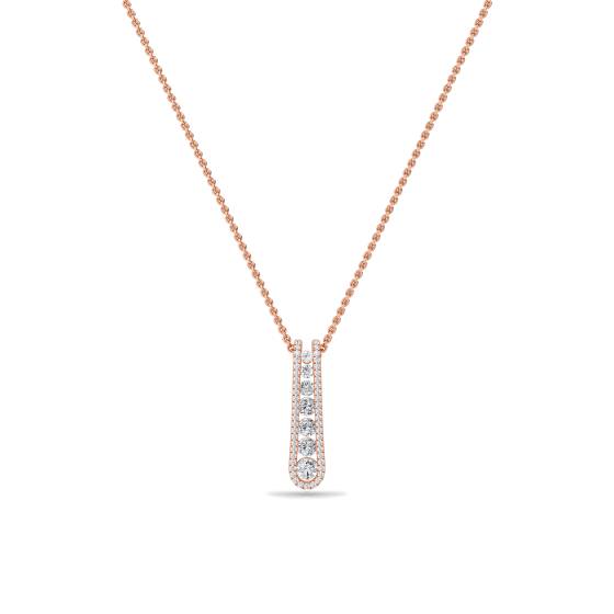 Elegant Round Diamond Journey Pendant