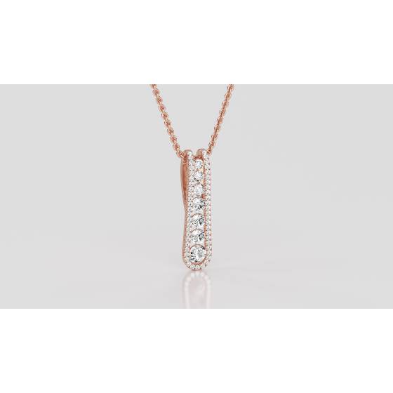 Elegant Round Diamond Journey Pendant