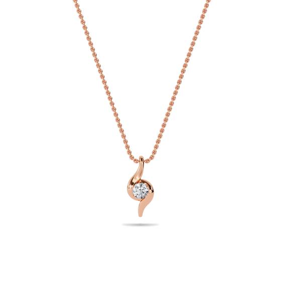 Stylish Round Diamond Solitaire Pendant