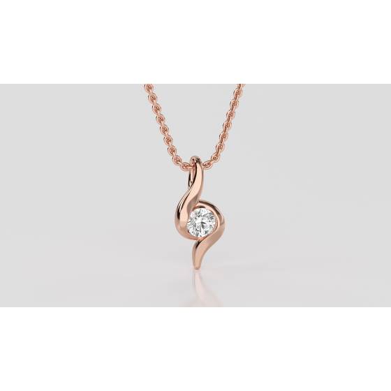 Stylish Round Diamond Solitaire Pendant