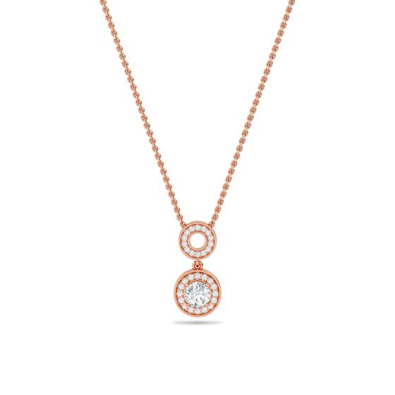 Round Diamond Single Halo Pendant