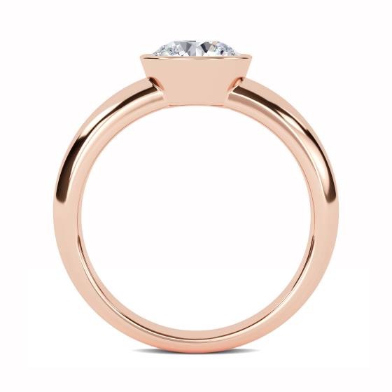 Round Diamond Bezel Set Engagement Ring