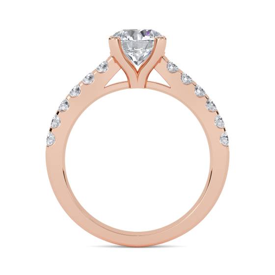 Round Shoulder Set Diamond Engagement Ring