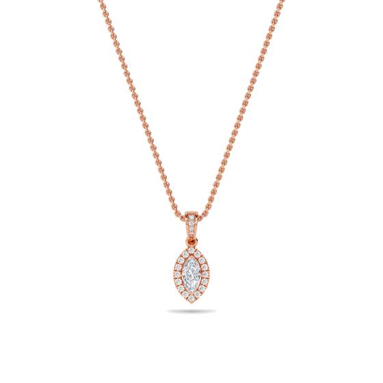 Marquise Diamond Single Halo Pendant