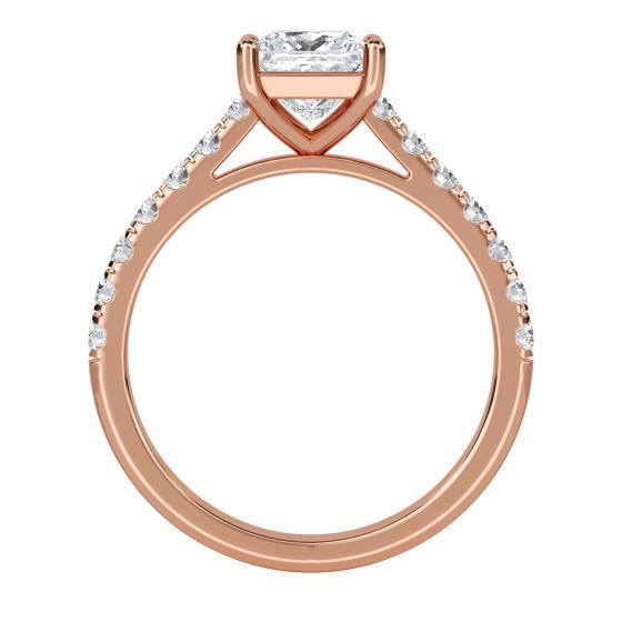 Princess Diamond Shoulder Set Ring