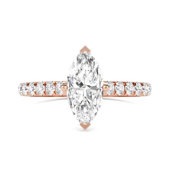 Marquise Diamond Shoulder Set Ring