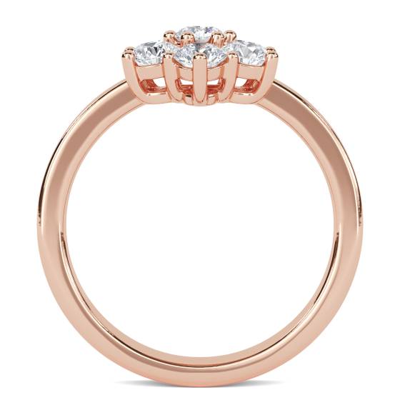 Elegant Round Diamond Flower Cluster Ring