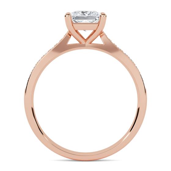 Princess Diamond Shoulder Set Ring