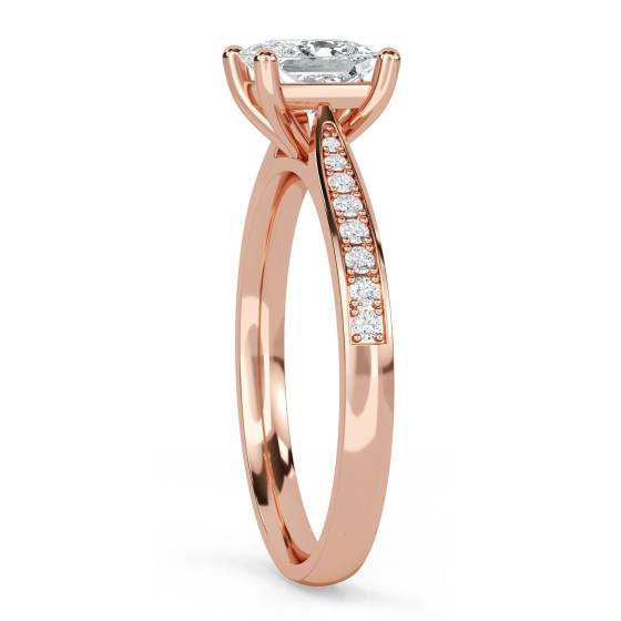 Princess Diamond Shoulder Set Ring