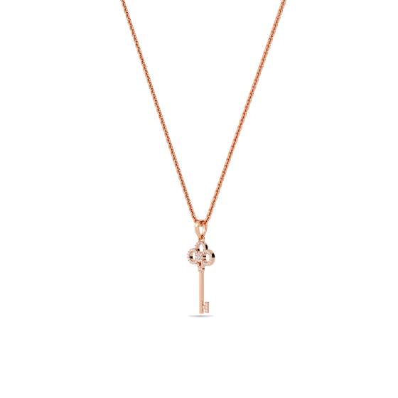 Pave Set Key Diamond Pendant