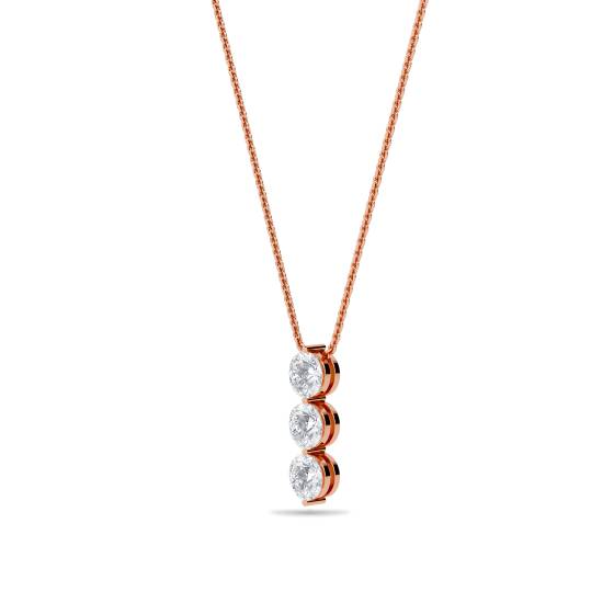 Modern Round Diamond Trilogy Pendant