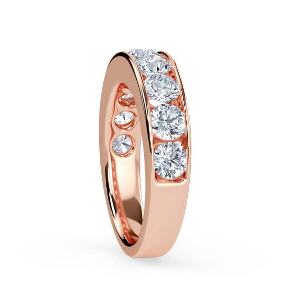 0.50ct VS2/F Round Natural Diamond Half Eternity Ring