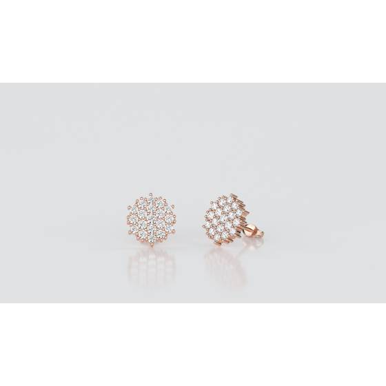 Round Diamond Cluster Earrings