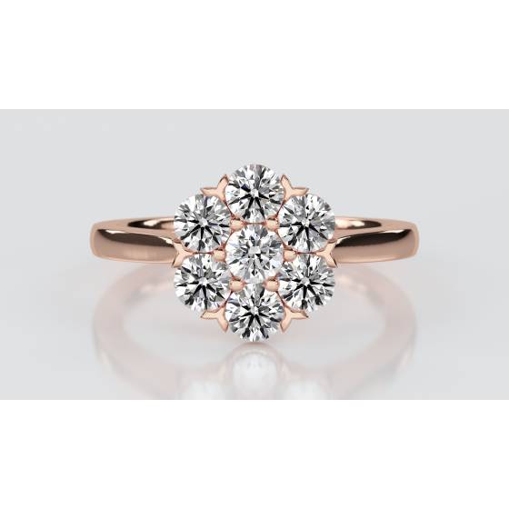 Round Diamond Cluster Ring