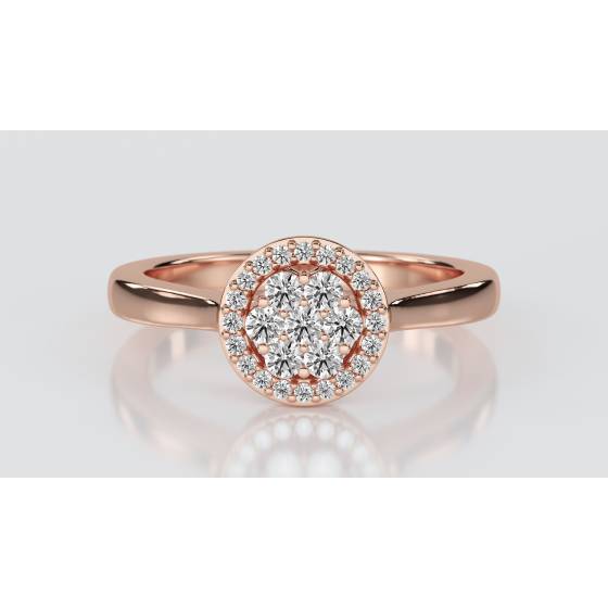0.25ct Elegant Round Diamond Cluster Ring