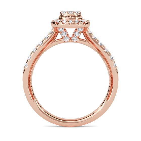 Baguette and Round Diamond Cluster Ring