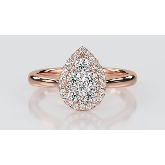 0.50ct Elegant Round Diamond Cluster Ring