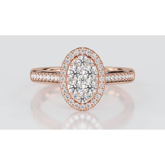 0.50ct Elegant Round Diamond Cluster Ring