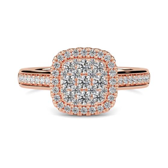 0.50ct Elegant Round Diamond Cluster Ring