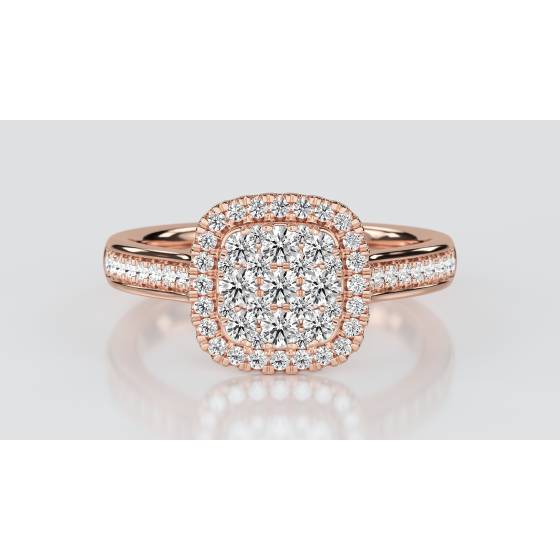 0.50ct Elegant Round Diamond Cluster Ring