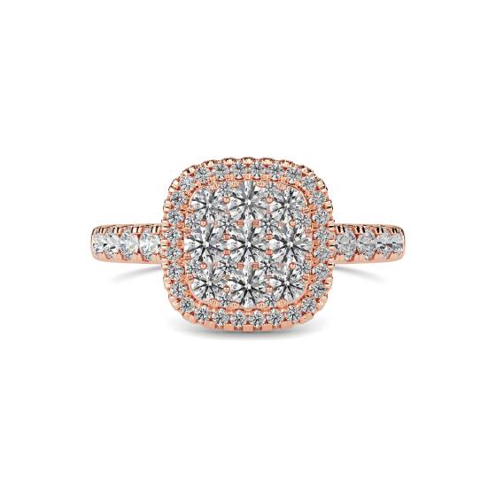 1.00ct Elegant Round Diamond Cluster Ring