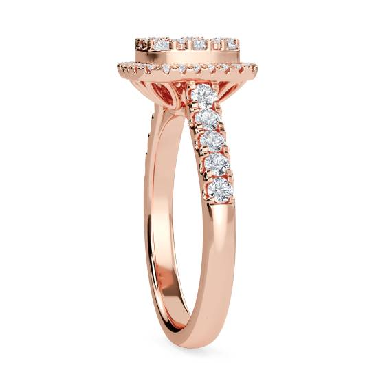 1.00ct Elegant Round Diamond Cluster Ring