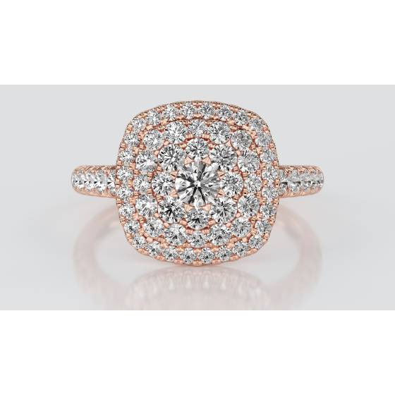 Round Diamond Cluster Ring
