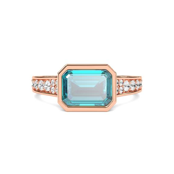 2.30ct Aquamarine Bezel Set Ring
