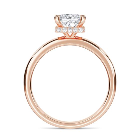 Princess Diamond Low Set Hidden Halo Ring