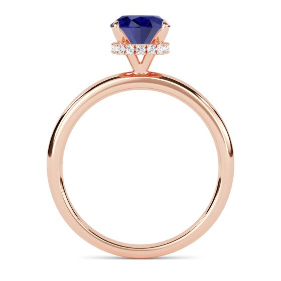 Oval Blue Sapphire Gemstone Halo Ring