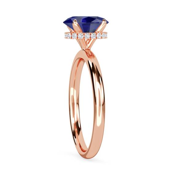 Oval Blue Sapphire Gemstone Halo Ring