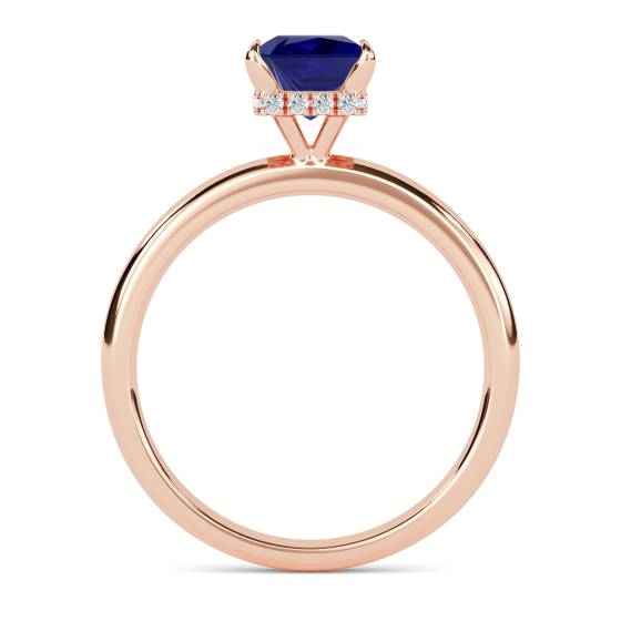 Princess Blue Sapphire Gemstone Halo Ring