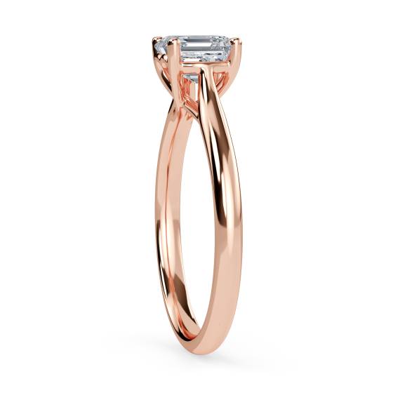 Heart Crossover Asscher Diamond Engagement Ring