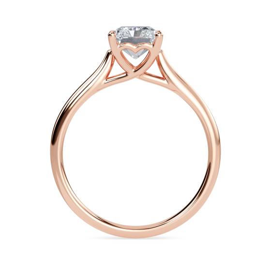 Heart Crossover Radiant Diamond Engagement Ring