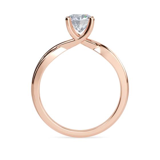 Round Diamond Infinity Twist Engagement Ring