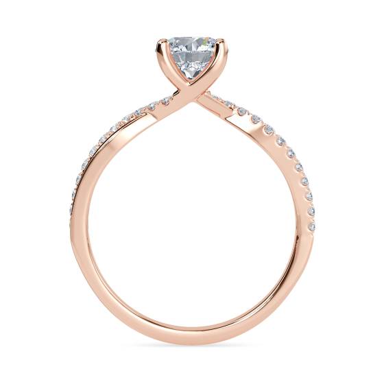 Infinity Round Shoulder Set Diamond Engagement Ring